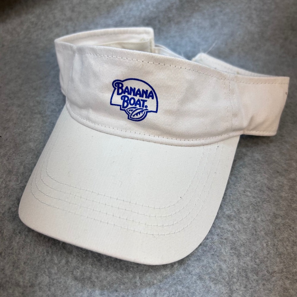 Banana Boat Logo Unisex White Banana Boat Visor Adjustable Sun Hat OSFA